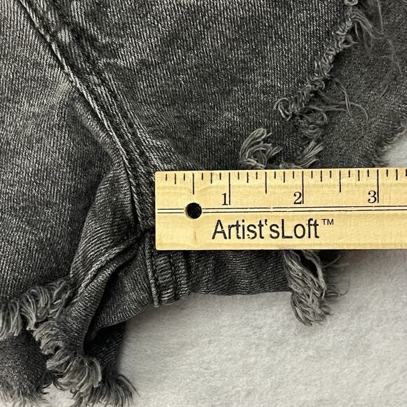 LEVIS Premium 501 Shorts Womens 26 Button Fly High Rise BIG E Distressed Denim - Picture 7 of 12